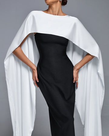 Satin Shawl Bandage Dress