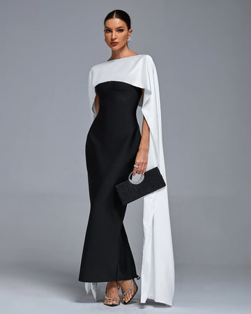 Satin Shawl Bandage Dress