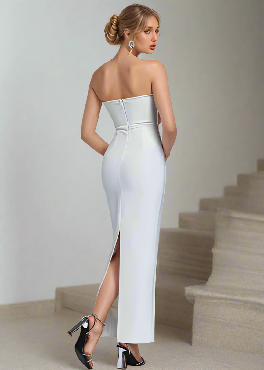 Huge Floral Decor Long Bandage Dress