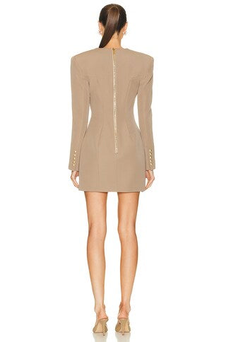 Single Button Concealed Pocket Blazer Jacket Dress