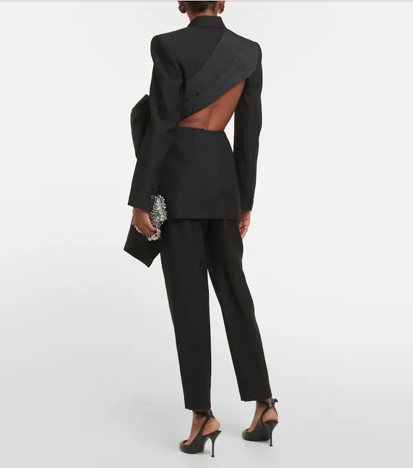 Side Bow Hollow Out Waist Blazer
