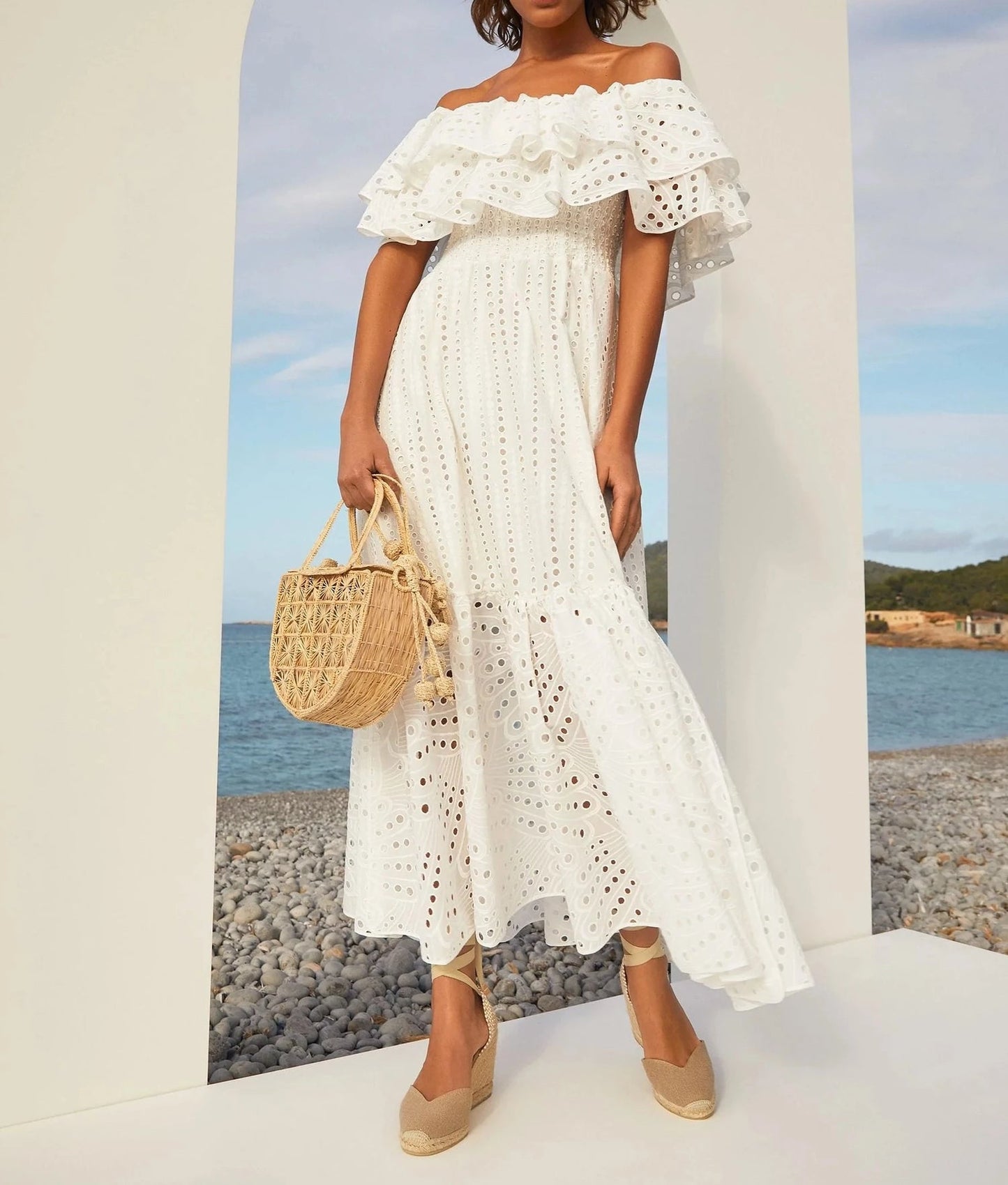 Bohemian Double Layered Ruffled Maxi Dress