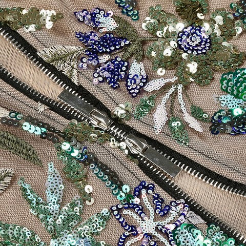 Sequins Flower Embroidered Dress