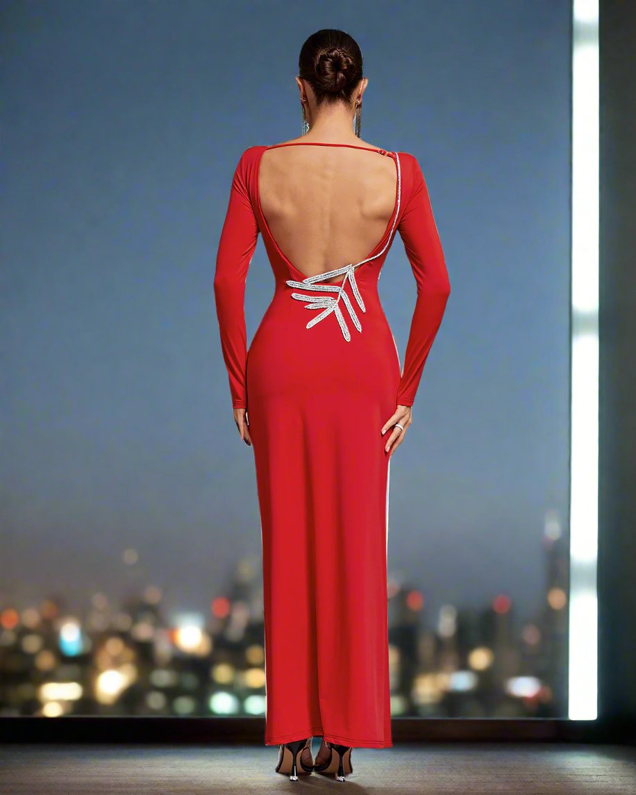 Backless Sparkle Maxi Dress