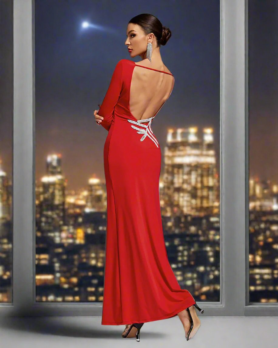 Backless Sparkle Maxi Dress