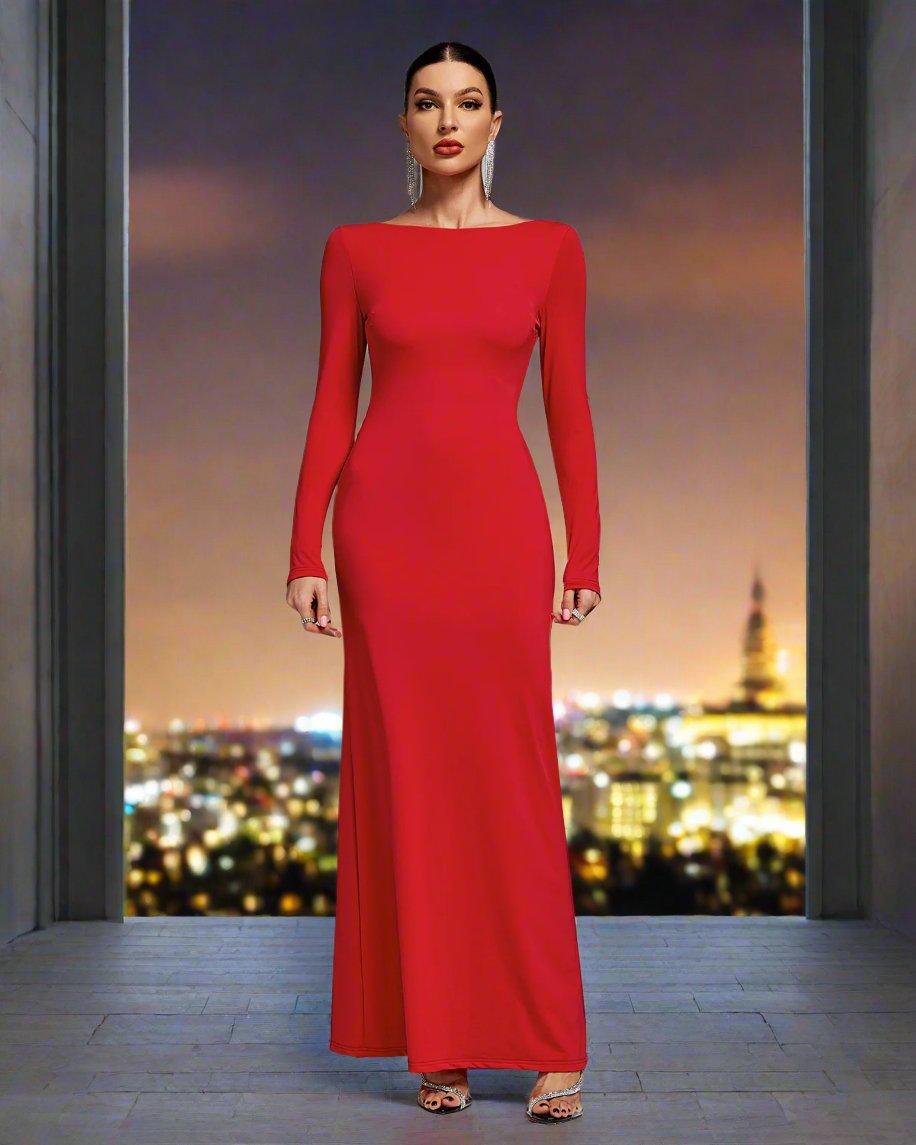 Backless Sparkle Maxi Dress