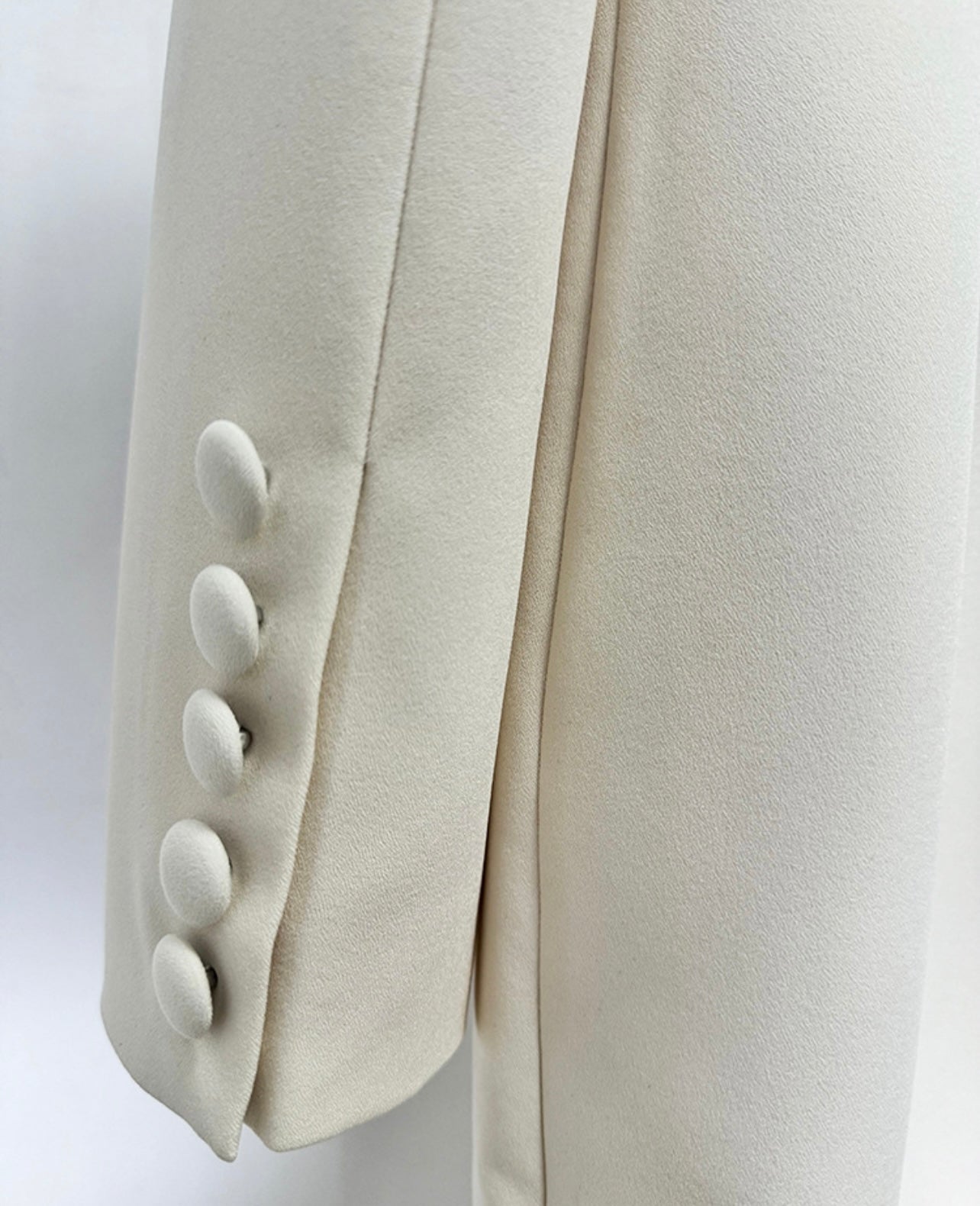 Off White Embellished Button Blazer Mini Dress
