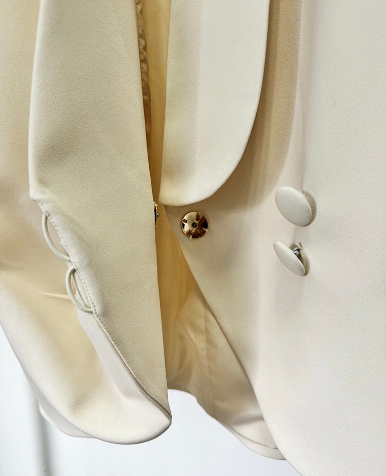 Off White Embellished Button Blazer Mini Dress