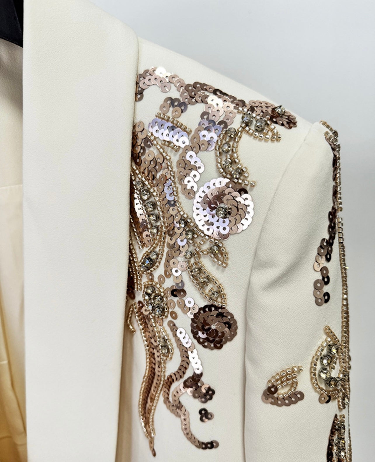 Off White Embellished Button Blazer Mini Dress