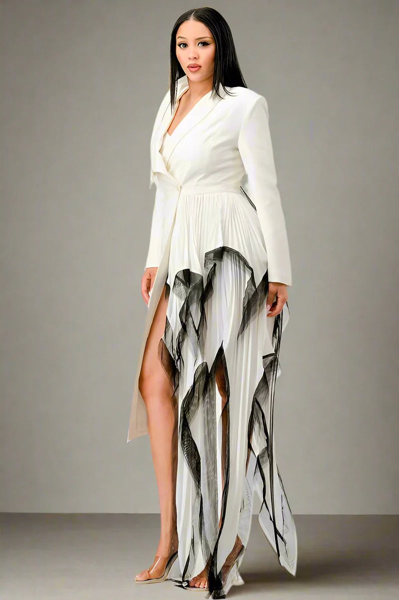 Tuxedo Flowing Pleated Jacket