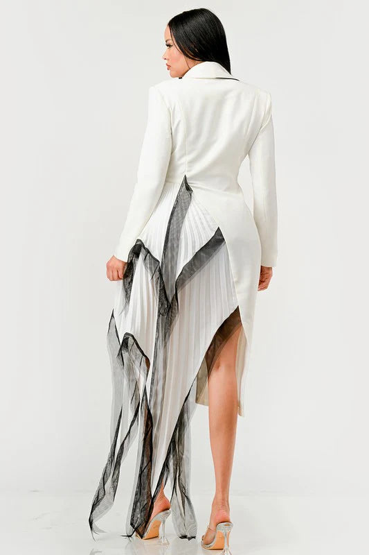 Tuxedo Flowing Pleated Jacket
