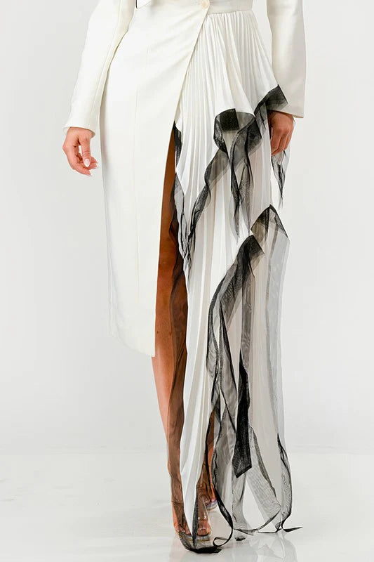 Tuxedo Flowing Pleated Jacket