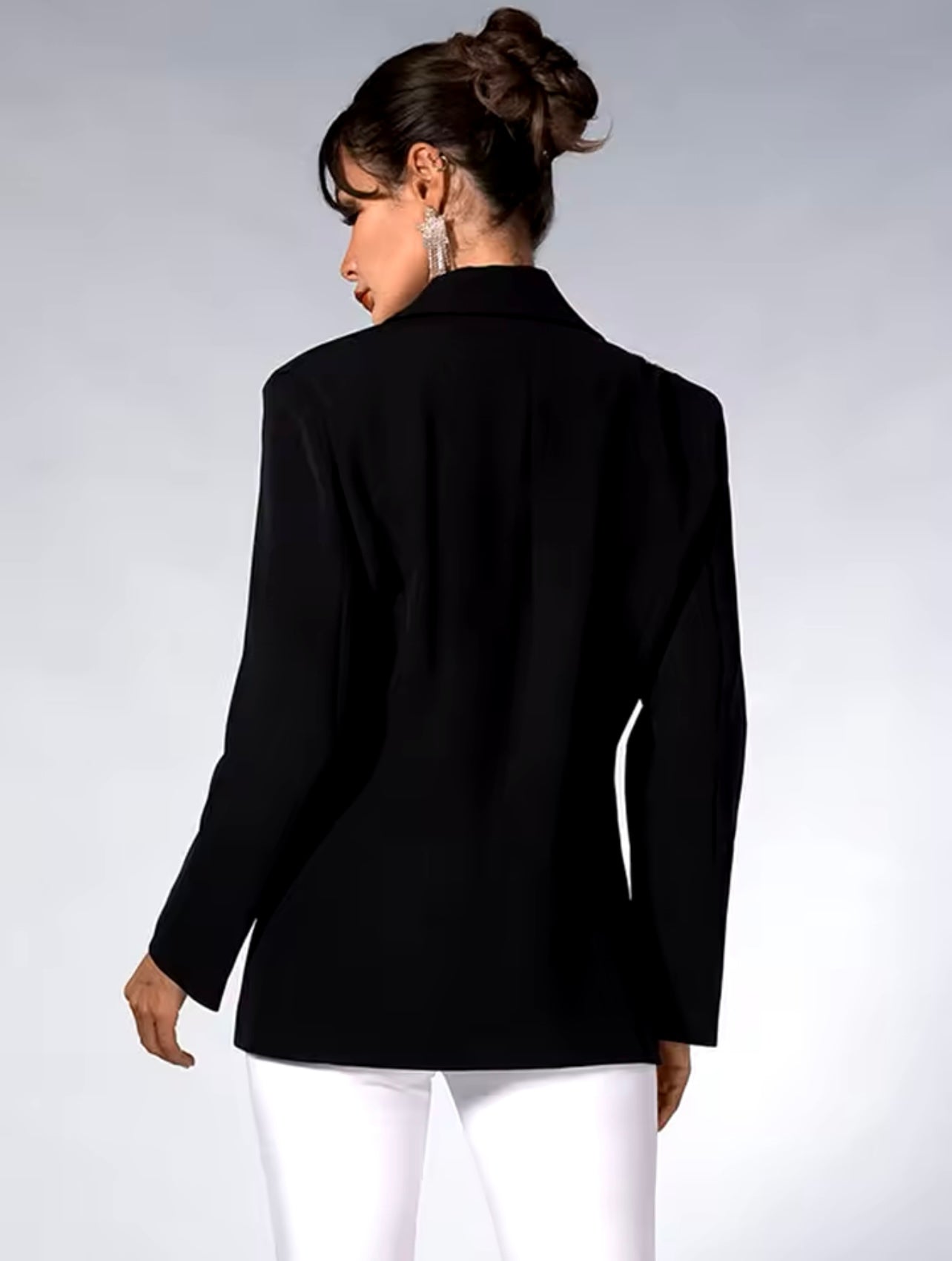 Flower Diamond Embellished Blazer
