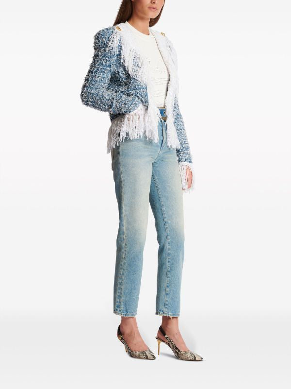 Tweed Fringe Cardigan Jacket