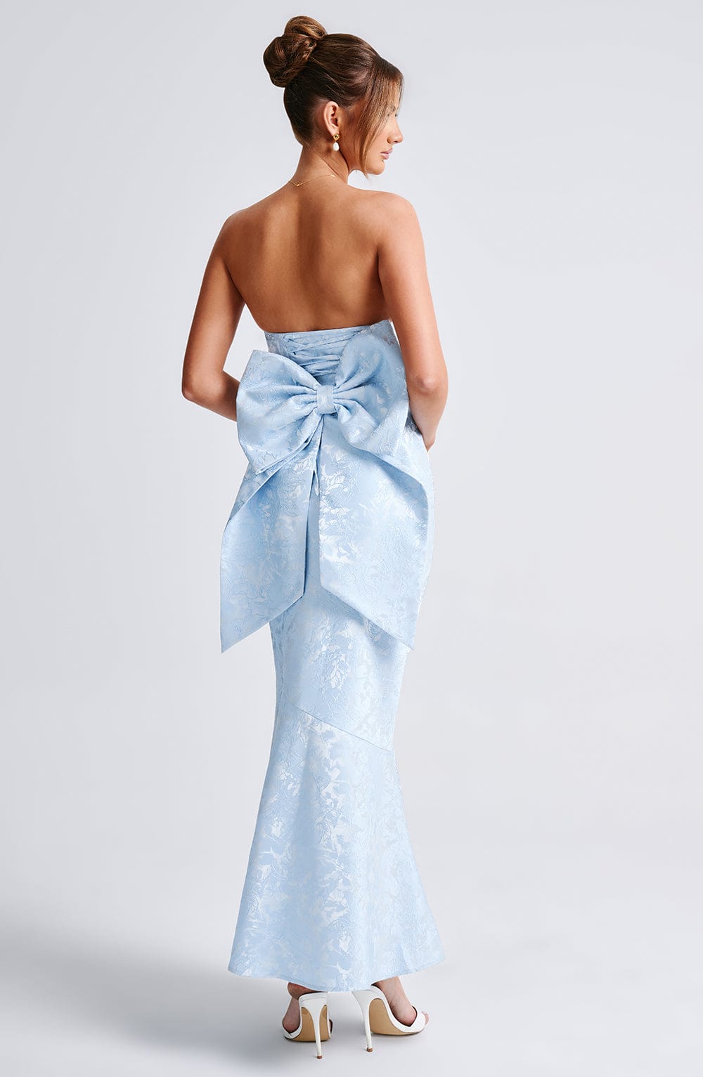 Huge Bow Jacquard Maxi Dress
