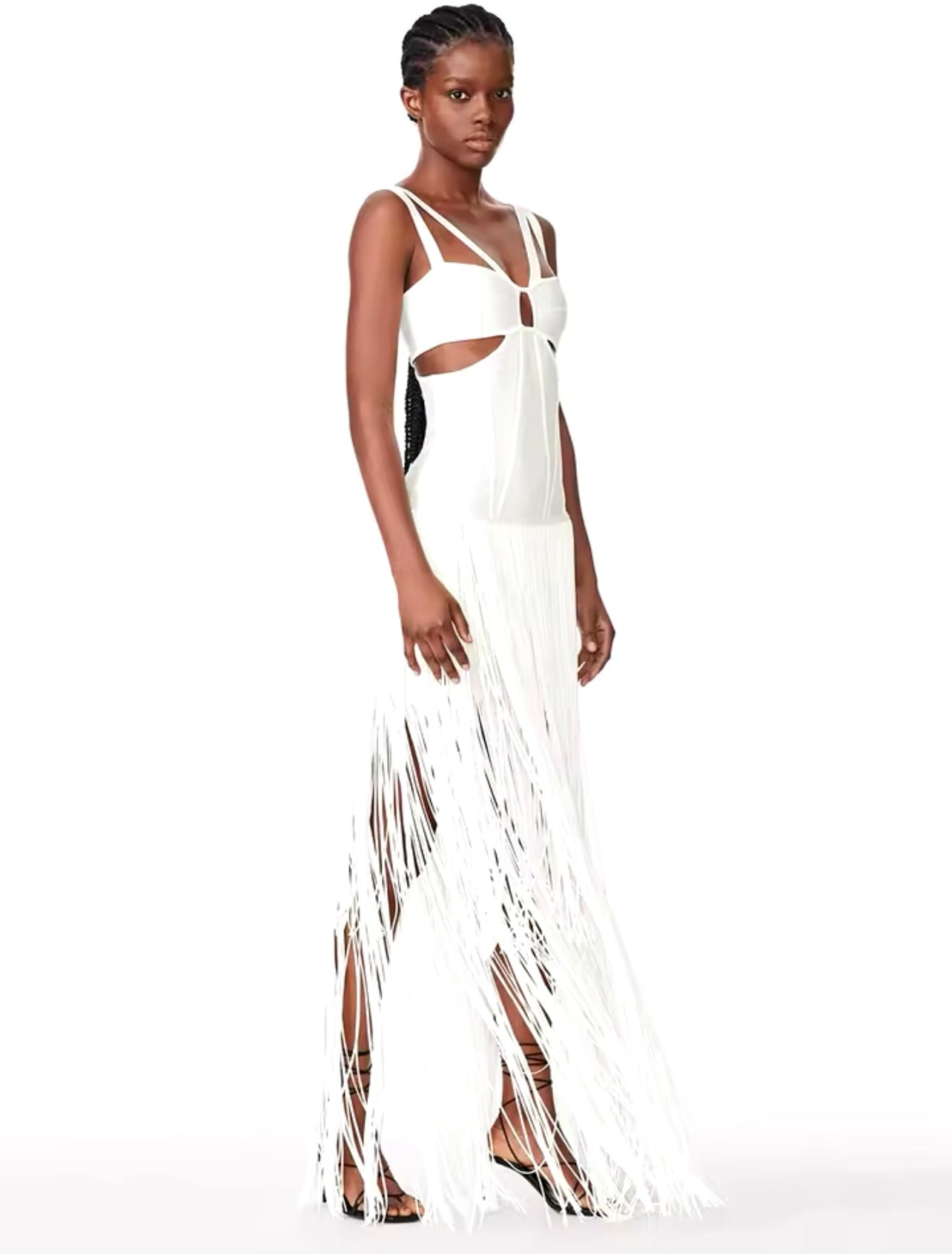 Hollow Out Fringe Bandage Dress