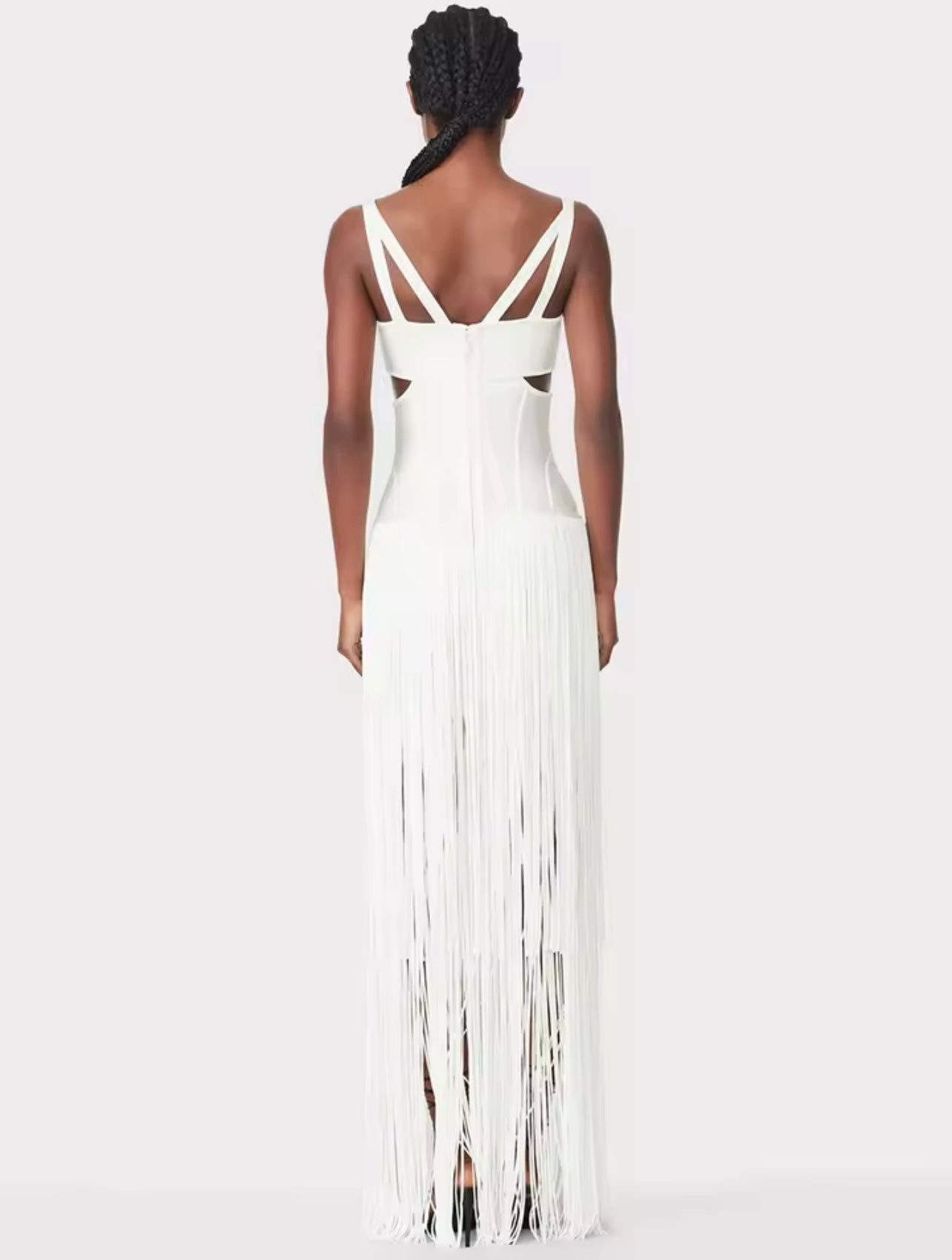Hollow Out Fringe Bandage Dress