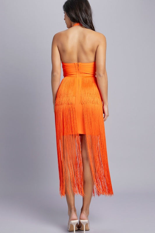 Halter Tassel Bandage Dress