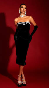 Rhinestone Trim Bandage Dress
