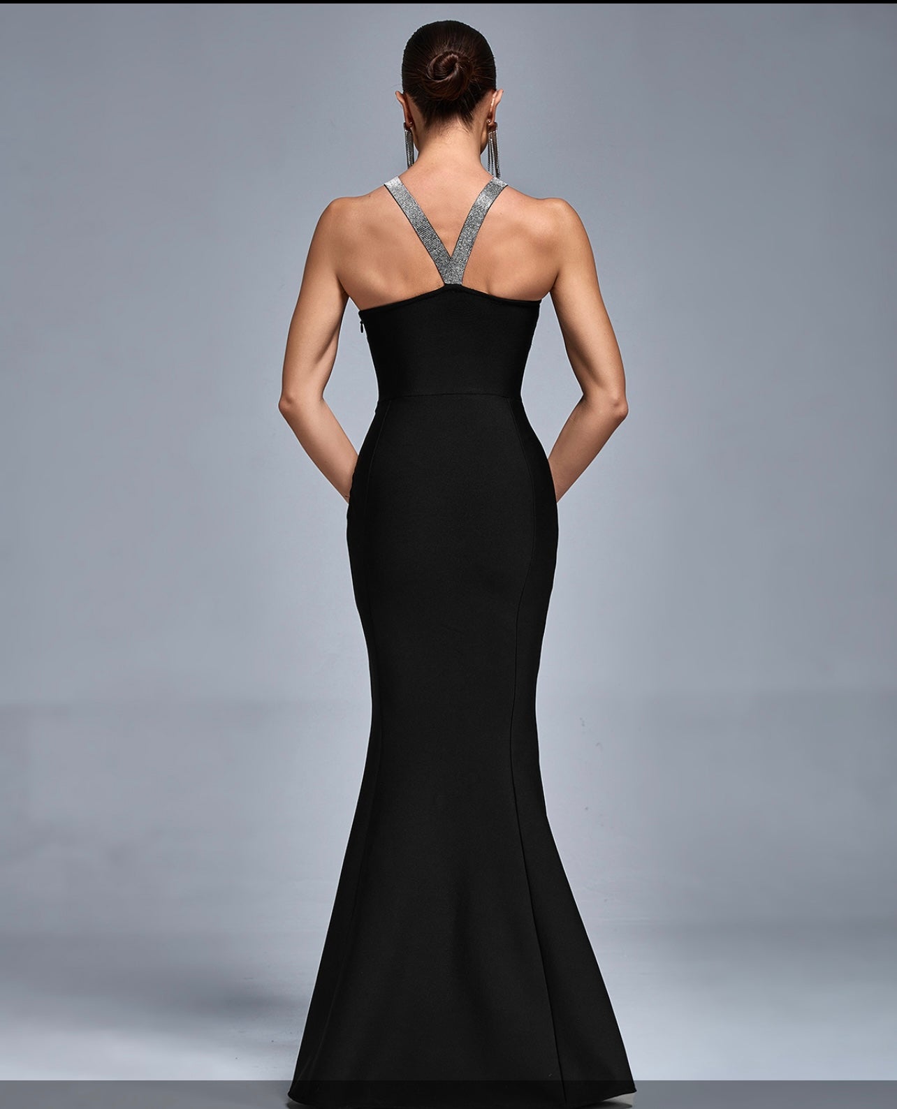 Embellished Keyhole Bandage Maxi Dress