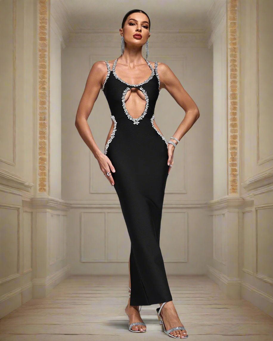 Cut Out Embellished Bandage dress