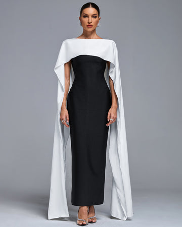 Satin Shawl Bandage Dress