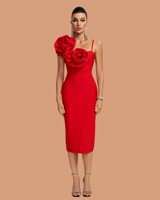 3D Flower Sleeveless Bandage Dresses
