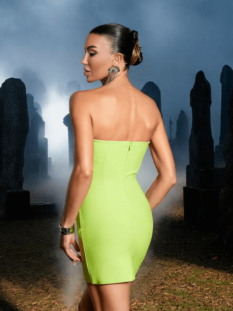 Flower Orchid Tube Mini Bandage Dress