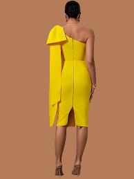 Bownot One Shoulder Bandage Dress