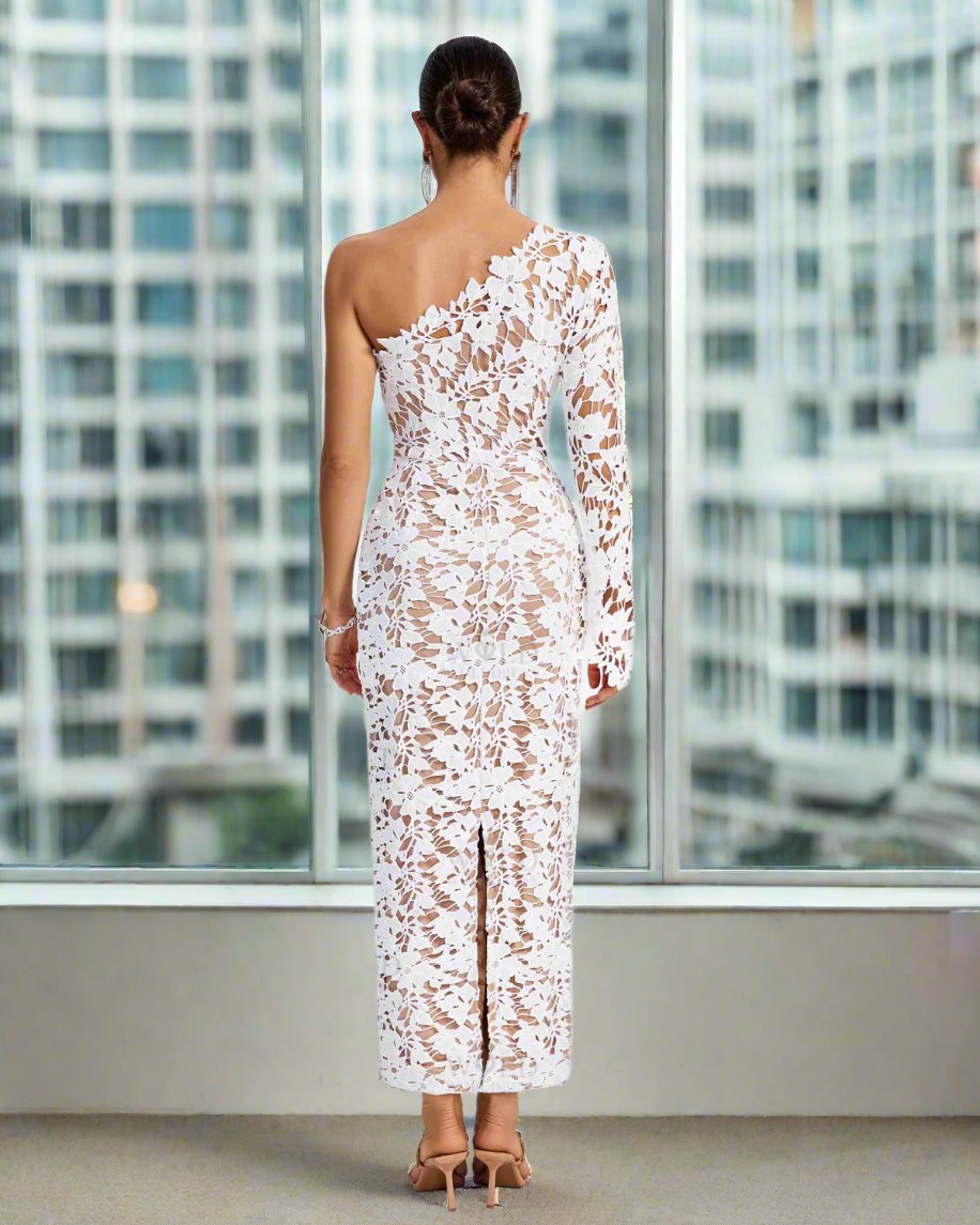 Elegant  Floral Lace Evening Dress