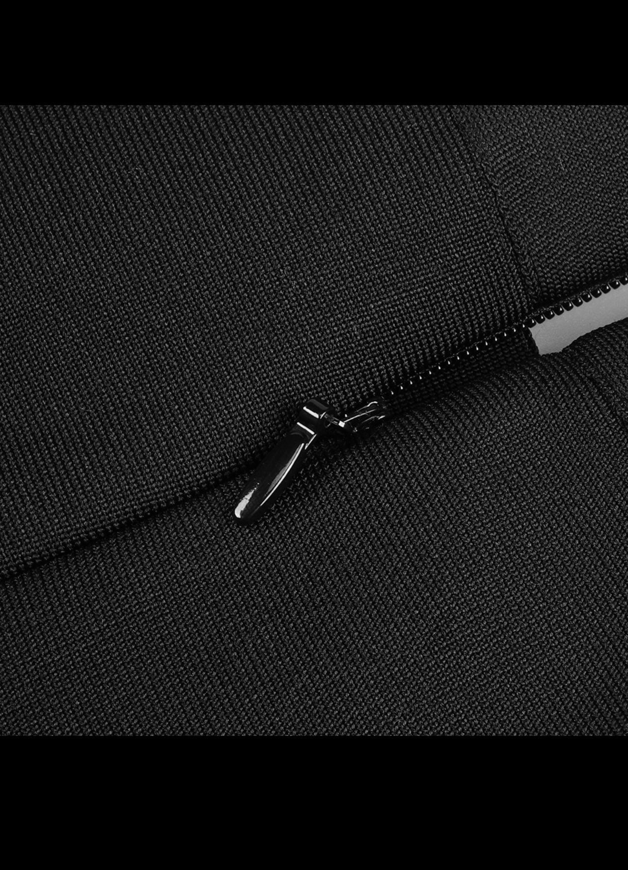 Turtleneck Embellished Long Sleeve Bandage Dress