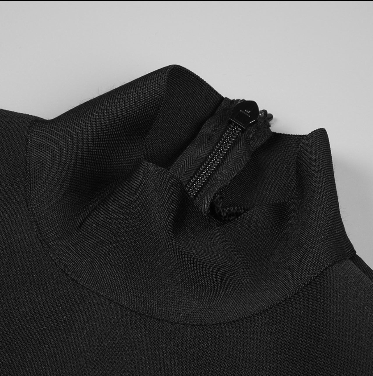 Turtleneck Embellished Long Sleeve Bandage Dress