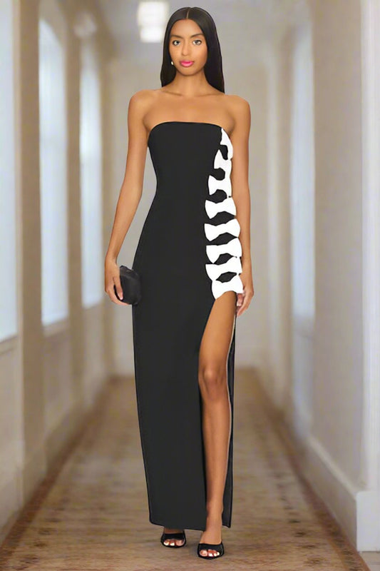 Bandeau Bow Detail Maxi Bandage Dress