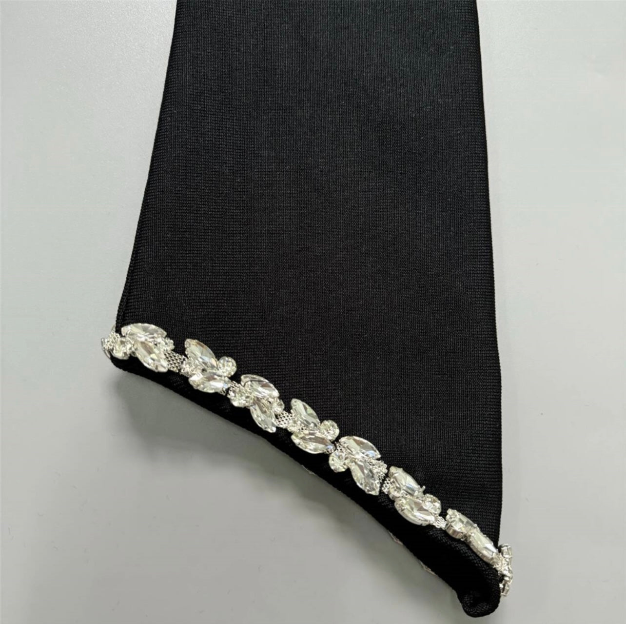 Crystal Trim Long Sleeve Bandage Dress