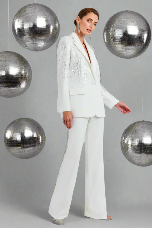 Sequins Embellished Pants Set