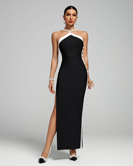 Pearl Trim Bandage Dress