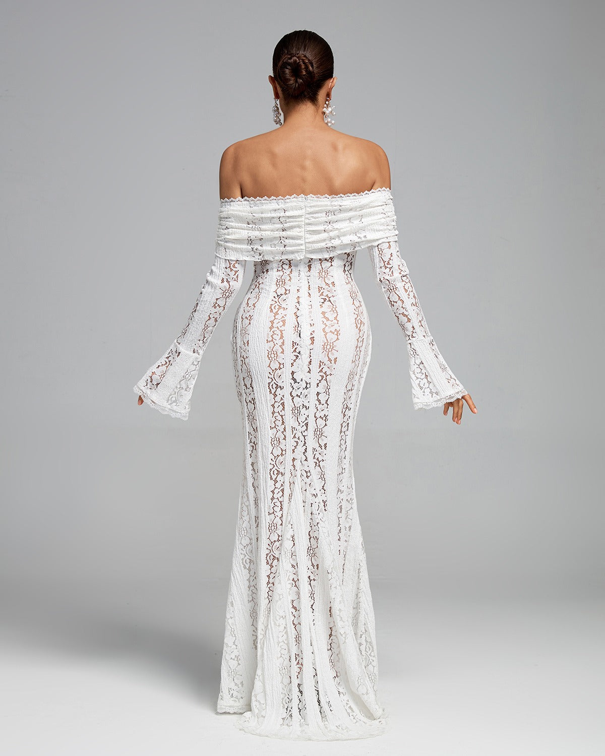 White Lace Off The Shoulder Dress