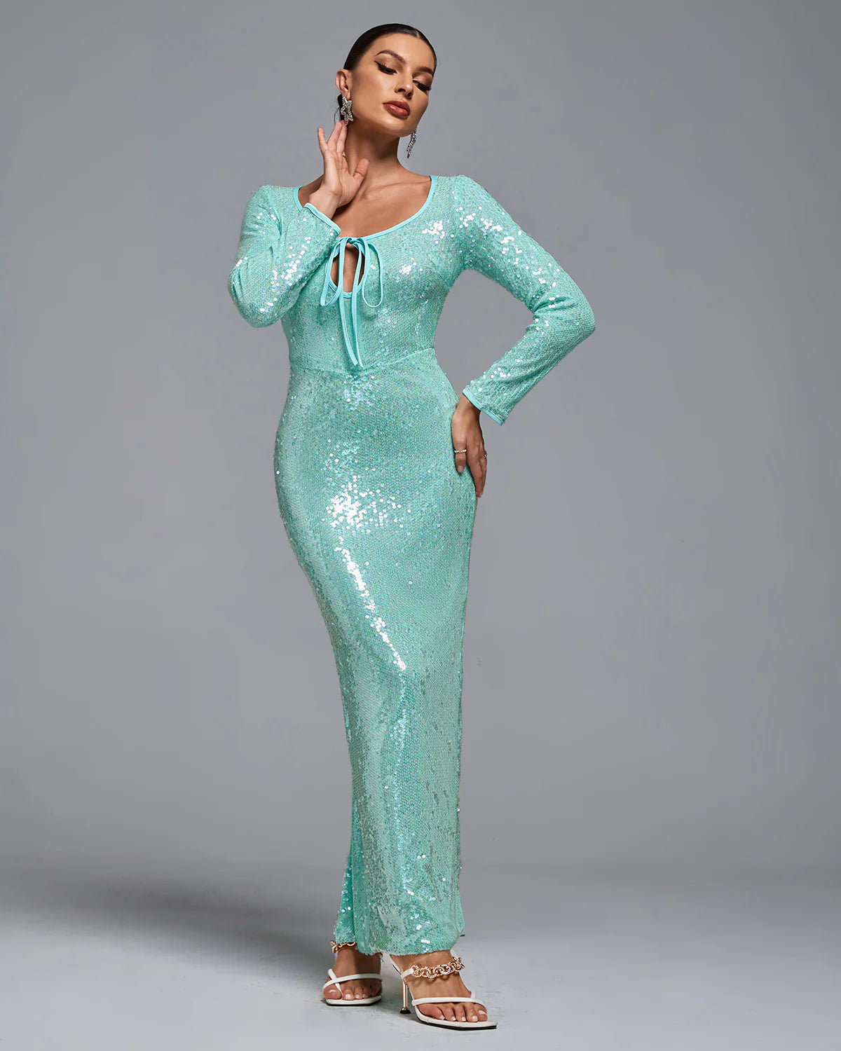 Glitter Sequins Maxi Dress