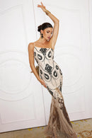 One Shoulder Sequins Maxi Dress