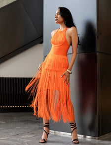 Halter Tassel Bandage Dress