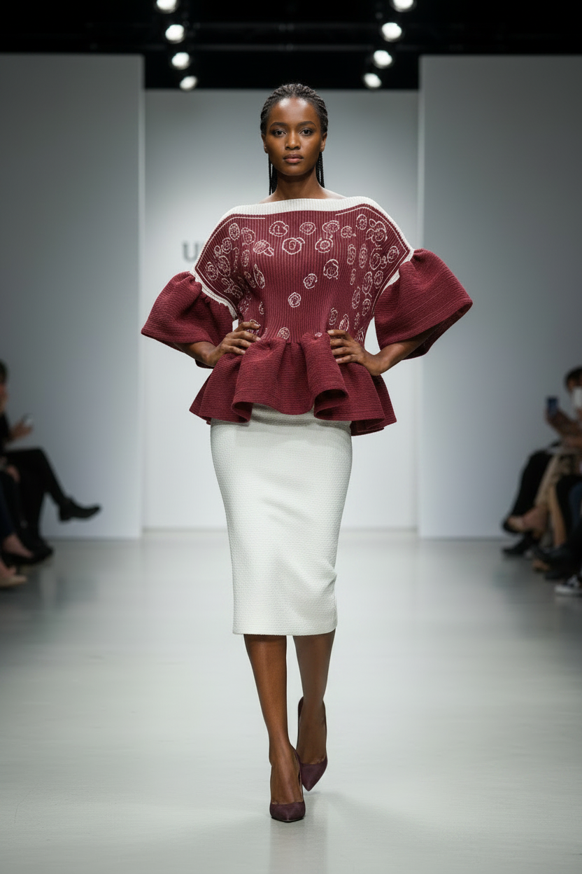 Pleated Elastic Casual Kaftan Top