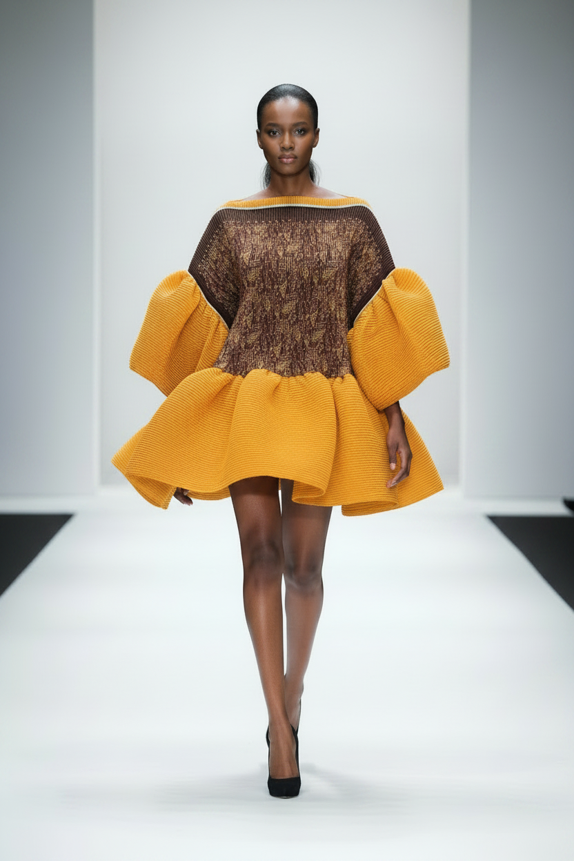 Pleated Elastic Casual Kaftan Top